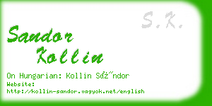 sandor kollin business card